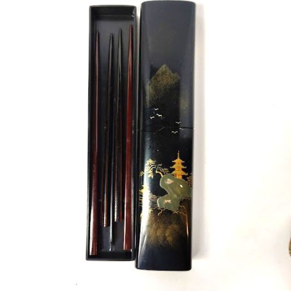 Vtg Japanese Geisha Fan Shoes Sandals Hair Pins Protection Sumidagawa Cloth Set - Picture 6 of 8